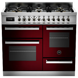 Bertazzoni Professional Series Dual Fuel Range Cooker Burgundy
